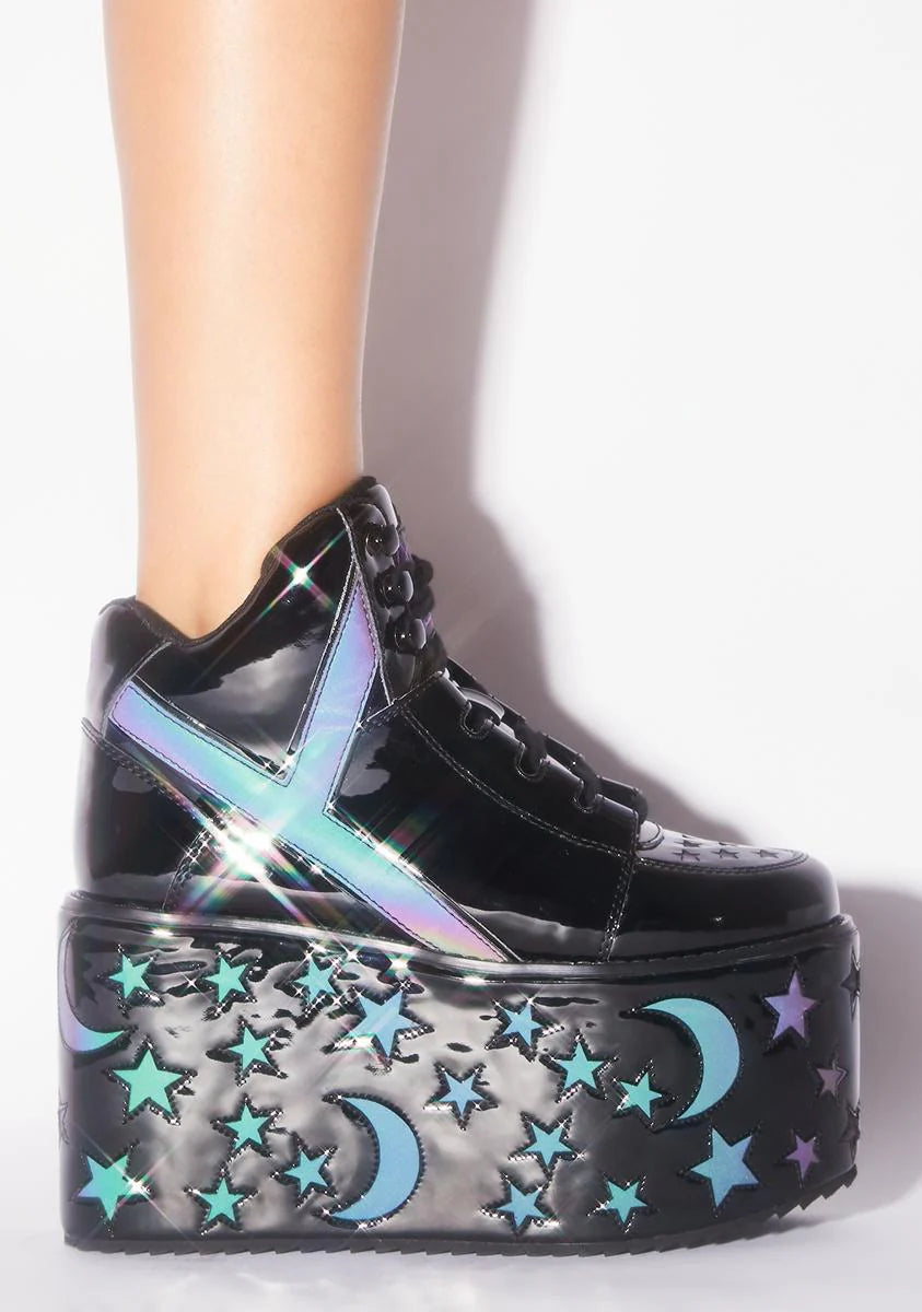 Reflective Stars Qozmo Platform Sneakers