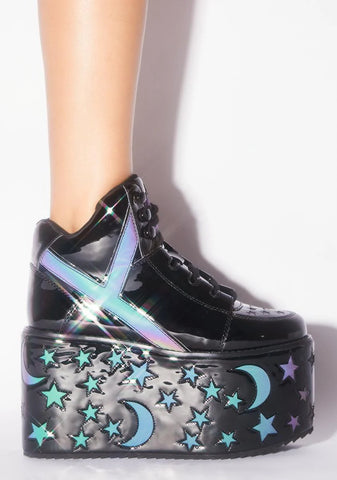 Reflective Stars Qozmo Platform Sneakers