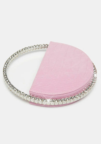 Pink The Alessia Circle Diamante Mini Handbag