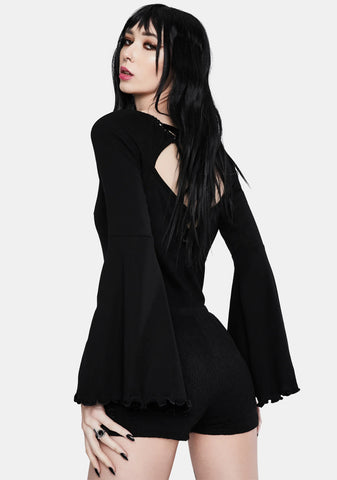 Noir Lace Trim Shorts