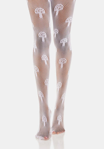 Mushroom Magic Fishnet Tights