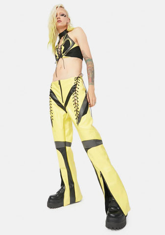 Yellow Sneaker Moto Trousers