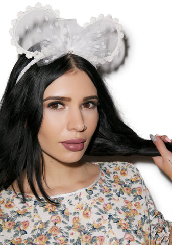 Babe-y Bear Headband - White