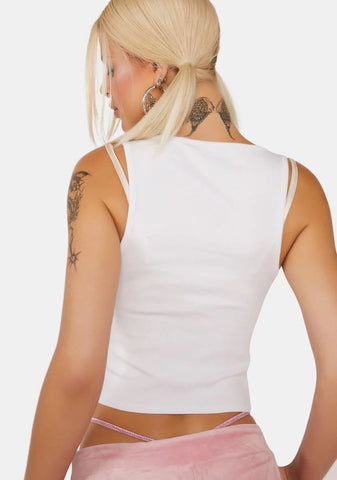 White Small Bling Tank Top