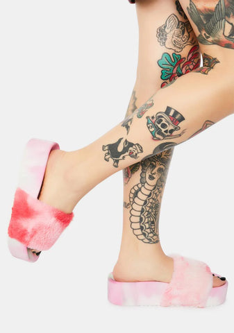 Grocery Glamour Fur Slides