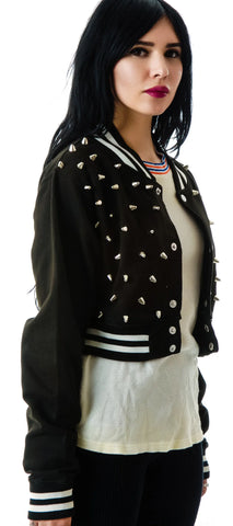 The  Margot Studded Crop Bomber