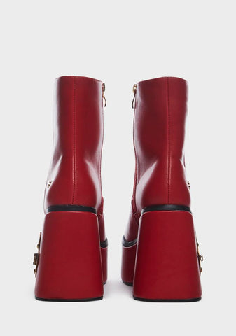 Wine Loves To Belong Platform Boots