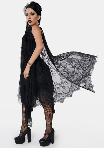 Embroidered Gothic Lace Cape