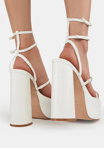 White Mavia Platform Heels