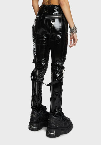 Black PVC Bondage Pants