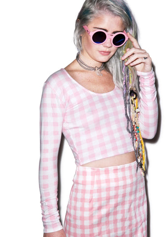 Mary Long Sleeve Crop - Light Blue