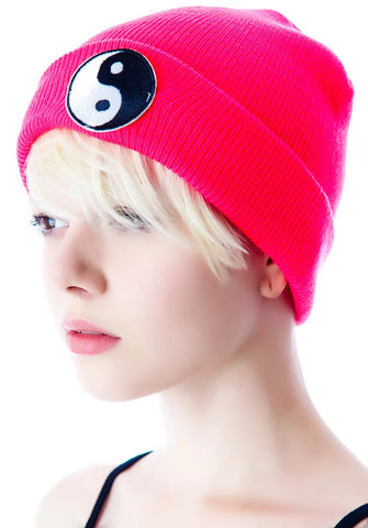 Yin Yang Beanie - Black