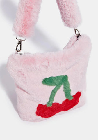 Cherry Faux Fur Bag