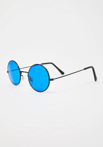 Cool Blue Rounder Sunglasses