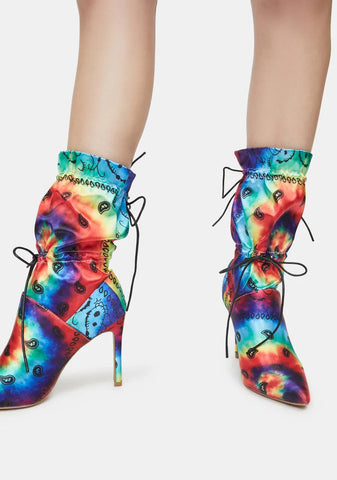 Tie Dye Money Making Madness Bandana Print Booties
