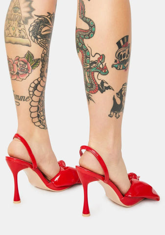 Hot Went Viral Patent Bow Heels