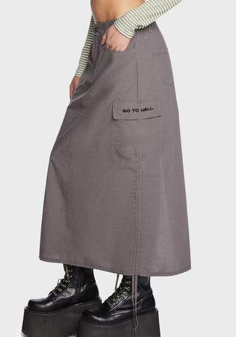 The Misery Chick Midi Cargo Skirt