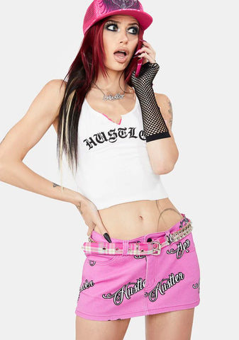 Racy Fetish Denim Mini Skirt