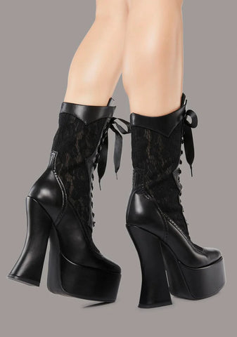 Dark Restless Angel Platform Boots