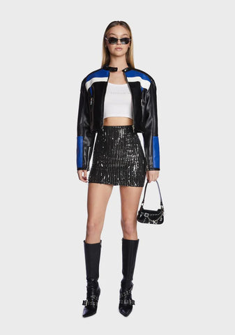 Silver Final Countdown Mini Skirt