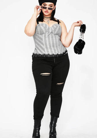 Onyx Forever Muse Plaid Bustier