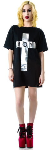 x BOY London Boy Cross Oversized Tee - Stripe