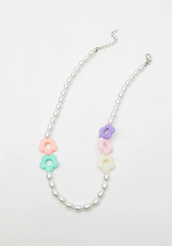 Picking Flowers Pearl Charm Necklace