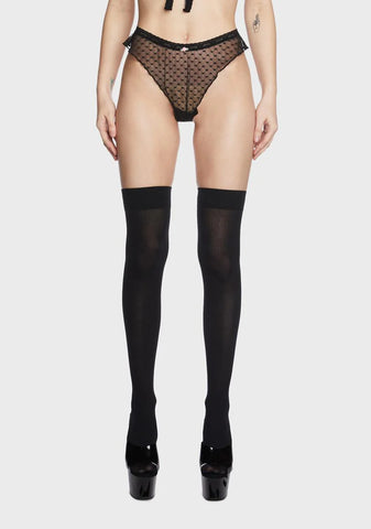 Heartless Mesh High Leg Cheeky Panty