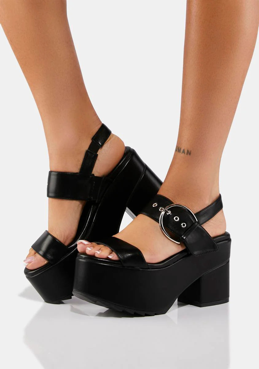 Black Platform Sandals