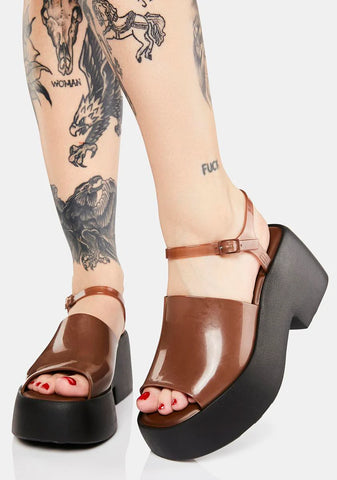 Black Pose Platform Sandals