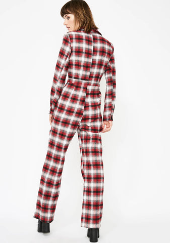 Cozy Daze Plaid Jumpsuit