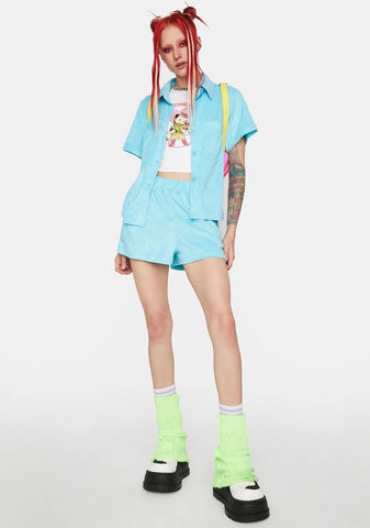 Aqua Feet In The Sand Shorts Set