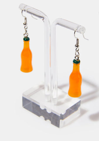 Orange Soda Bottle Drop Earrings