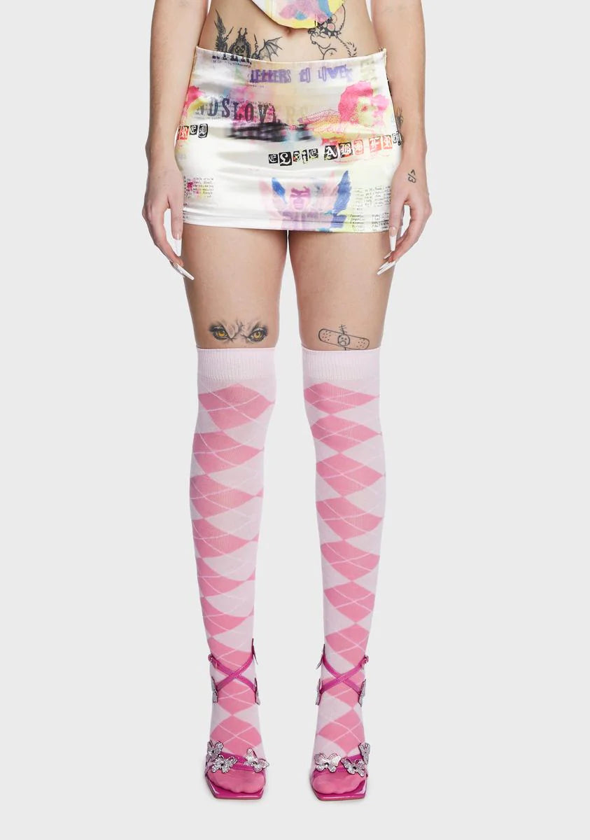 Renaissance Cherub Satin Pelmet Mini Skirt