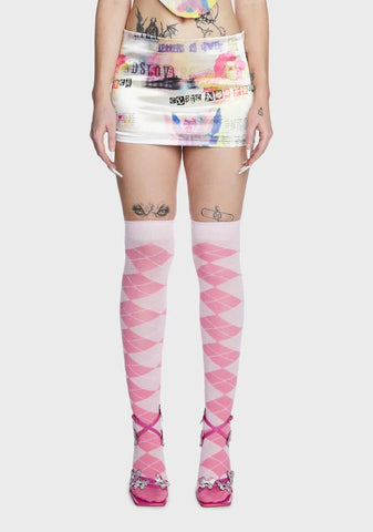 Renaissance Cherub Satin Pelmet Mini Skirt