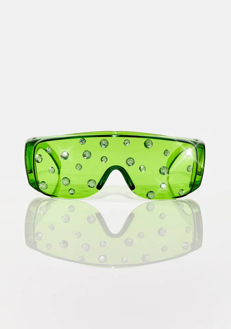 Slime Ready To Glow Rhinestone Sunglasses