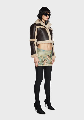 Ricky Vegan Leather Shearling Jacket