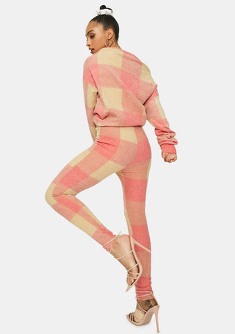 All Up In My Feels Plaid Sweater Set