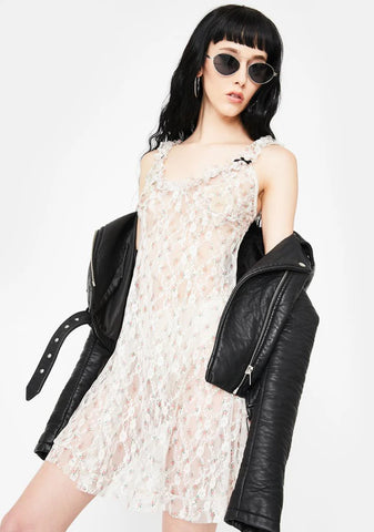 White Lace Mini Dress