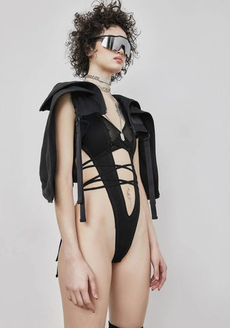Reverb Deep Cut Strappy Bodysuit