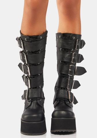 Trashville-518 Unisex Platform Knee High Boots