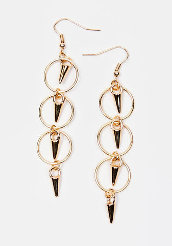 Shining Goddess O-Ring Chain Earrings