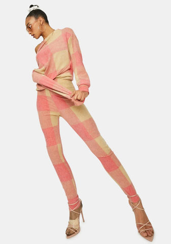 All Up In My Feels Plaid Sweater Set