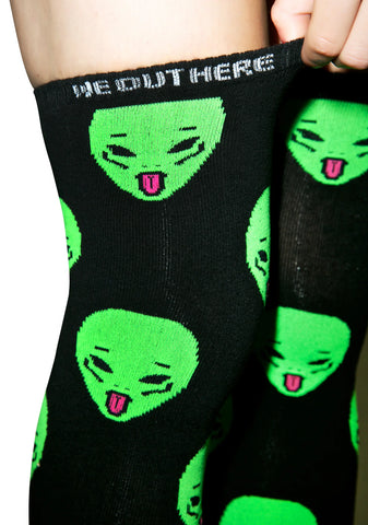 Ayy LMAO Over The Knee Socks