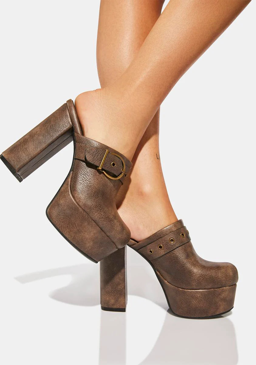 There And Back Again Platform Mules