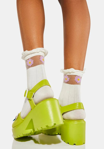 Cozy Flower Garden Chunky Sandals