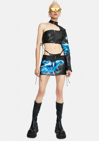 Aqualicious Mini Lace Up Skirt