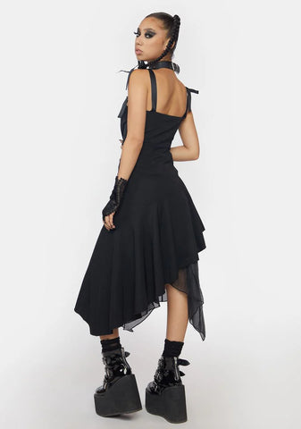 Elegant Asymmetrical Midi Dress