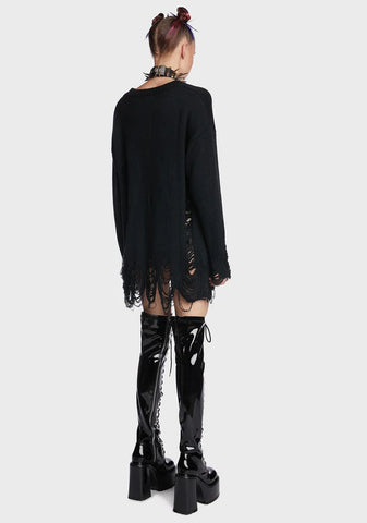 Weeping Widow Embroidered Sweater