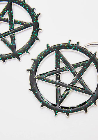 Day Of Doom Spiked Pentagram Earrings